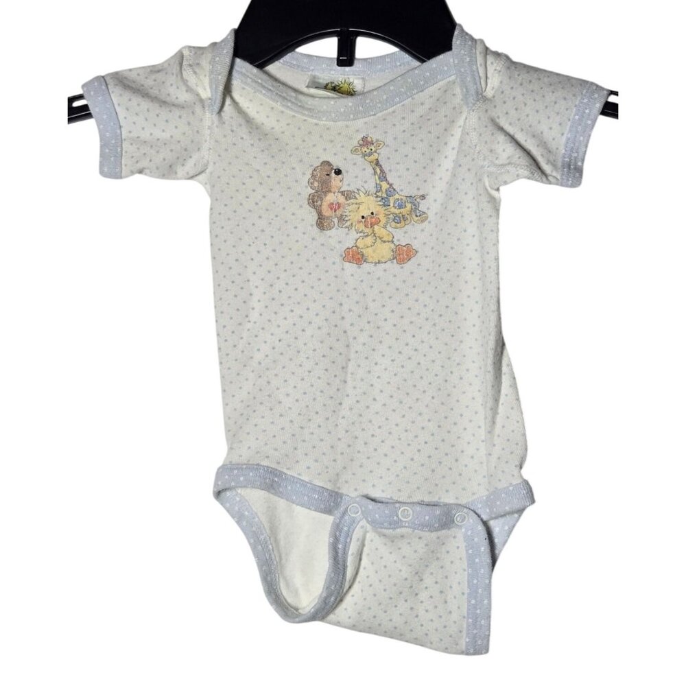 Little Suzy's Zoo Bodysuit Size Small 12-16 lbs Vintage Retro Witzy Boof Patches